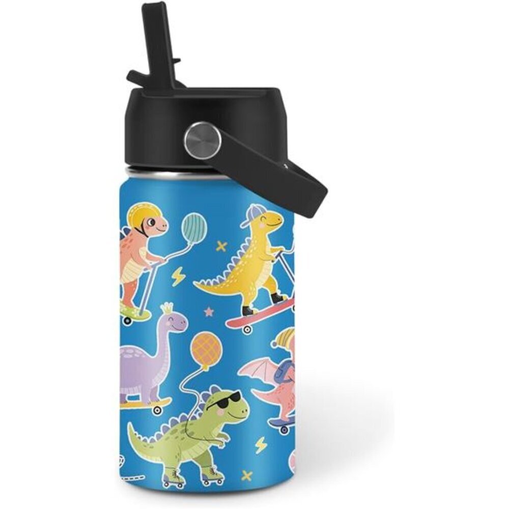 Kids Insulated Water Bottle 12oz Dinosaur Stainless Steel